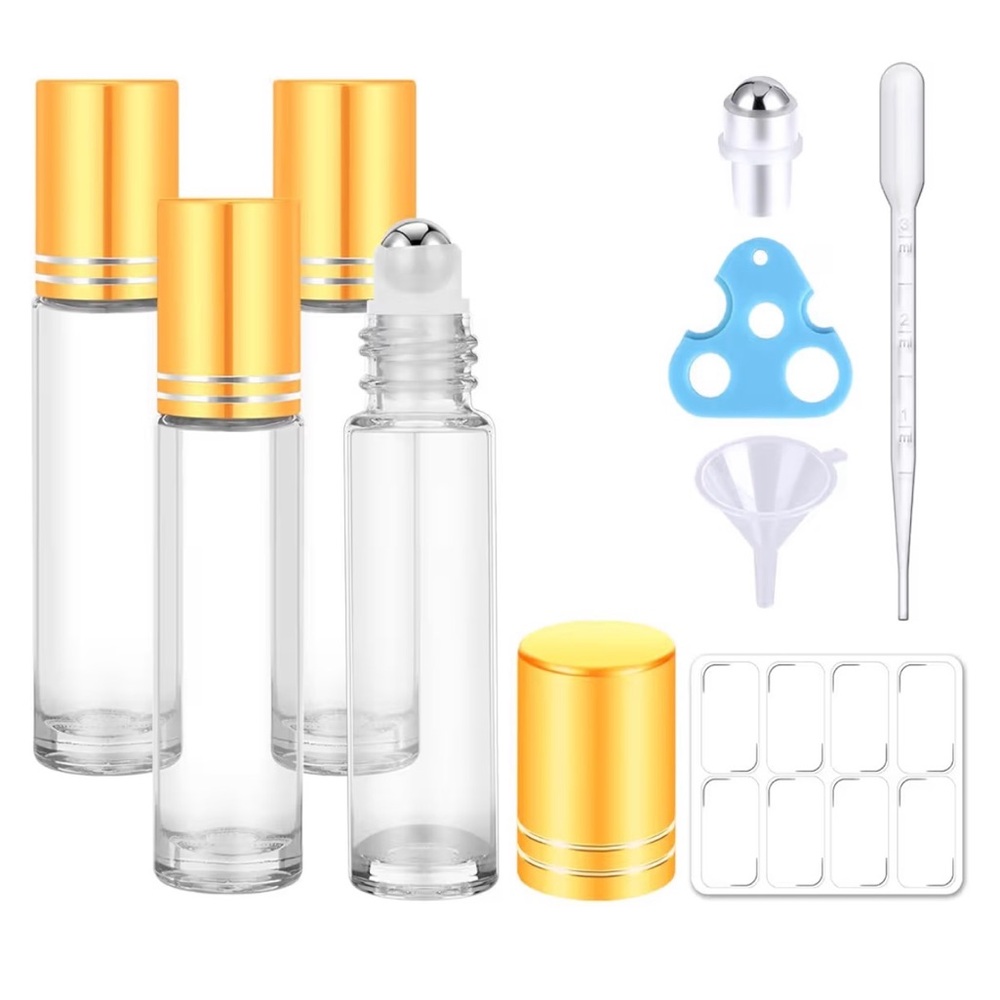Gold and Clear Roller Bottles 4-pack - Picture 2 of 2
